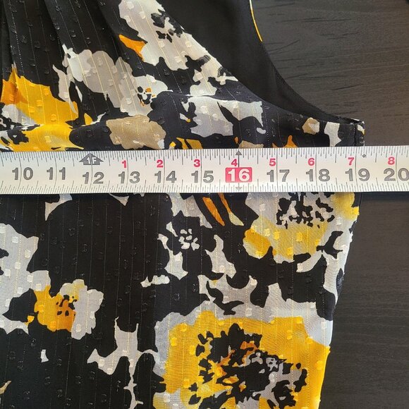 White House Black Market Black Floral High Neck Sleeveless Top Womens 8 NWT - Picture 4 of 8